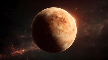 Obraz premium Planet Venus in Outer Space with Glowing Atmosphere – Realistic Astronomy Concept