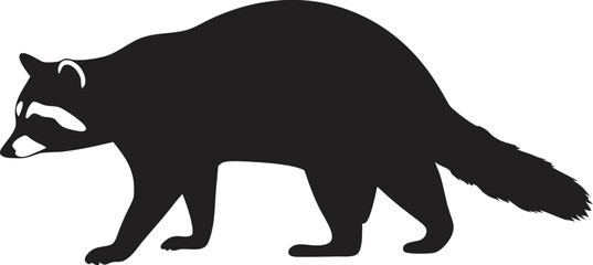 Raccoon Silhouette PNG Transparent Background