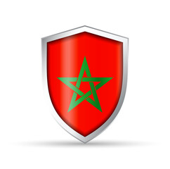 Morocco Flag Glossy Shield Icon