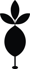 mustard seed silhouette vector on white background 