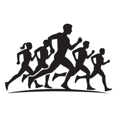 Collection of running logo design Running Athletes in Motion Silhouettes