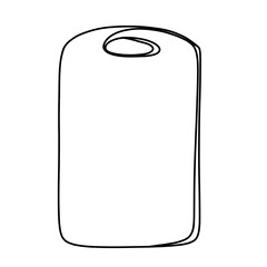 Wooden chopping board one continuous line drawing 