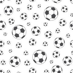 Obraz premium Soccer ball seamless pattern. Football seamless background. Sports ball for playing football.
