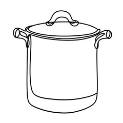 Stock pot one line art drawing 