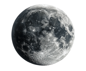 Lunar exploration outer space digital celestial environment high detail isolated on transparent background