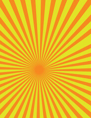 Obraz premium Yellow and Red Sunburst Banner Comic Style Ray Background with Vibrant Pop Design