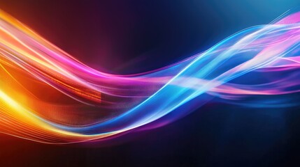 Futuristic high-speed motion light trails in vibrant abstract composition