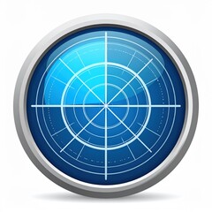 A vibrant blue circle adorned with intricate white lines and smaller circles, creating a captivating geometric pattern that draws the eye.