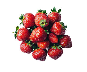 Freshly harvested strawberries display farm food isolated on transparent background