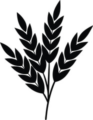 oat grain silhouette vector on white background  