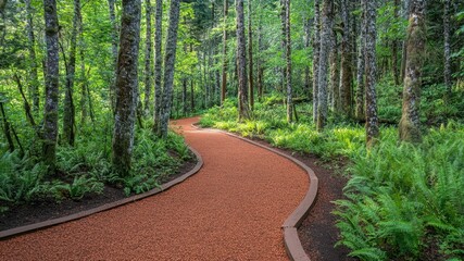 Path through a verdant forest environment