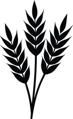 oat grain silhouette vector on white background 