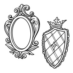 Obraz premium Oval, Shield and Circle Frames