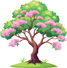 Obraz premium Picturesque Village View with Palm Trees, Winding Dirt Path a Person Walking Towards the Horizon – High-Resolution Vector for Creative Projects