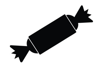 Black and white wrapped candy illustration isolated on white background for design elements