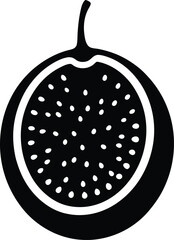 passion fruit rind silhouette vector on white 
