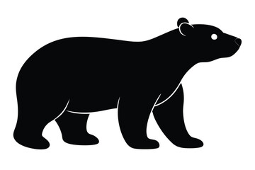 Simple black bear silhouette vector design for illustrations and creative graphic projects