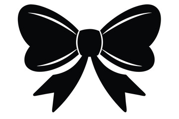 Elegant black bow graphic isolated on white background symbolizing celebration and gifts