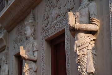 Sculpture In Wat Phra Sing Waramahavihan is a Buddhist temple in Chiang Mai, Thailand