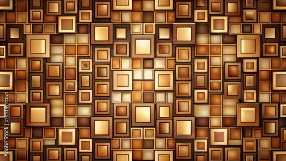 Fototapete A seamless pattern of golden and brown squares with a subtle gradient effect, creating a textured and visually interesting background.