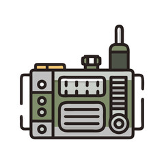 Obraz premium Military Radio Communication Device Icon Representing Tactical Signal Transmission and Field Communication