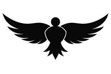 Silhouette illustration of a bird with outstretched wings representing freedom and elegance