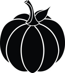 pumpkin blossom silhouette vector on white 