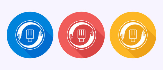 Fiber optic cable icon design illustration. Electric wire sign symbol in shadow button design