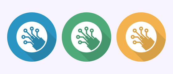 Fiber optic cable icon design illustration. Electric wire sign symbol in shadow button design