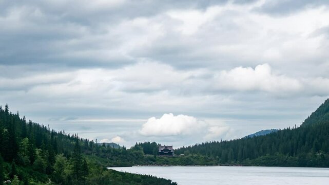 Day to Night Transition Over Morskie Oko Lake, Tatras