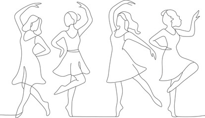dancing girls silhouettes