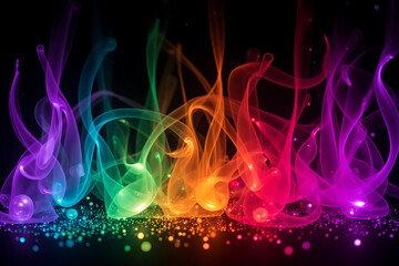 A colorful flame with a rainbow of colors