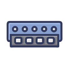 Fototapeta premium Terminal Block Connector Strip Icon Representing Electrical Wiring and Circuit Connections