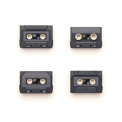 Fototapeta premium Set of Cassette Tape Icon Musical Audio Retro Vintage Media Player Sound Record Music Entertainment Industry Vector Illustration
