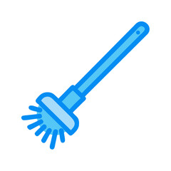 Toilet Brush Cleaning Tool Icon Representing Bathroom Hygiene and Sanitation