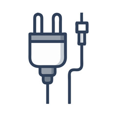 Obraz premium Two-Pin Plug Adapter Icon Representing Electrical Connection and Power Supply