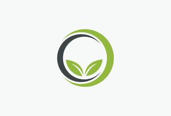 Simple Green Leaf Logo Design Element
