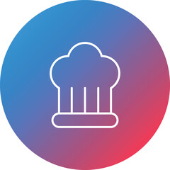 Chef Hat Line Gradient Circle Background Icon