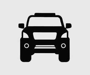 Silhouette of a modern Car front view