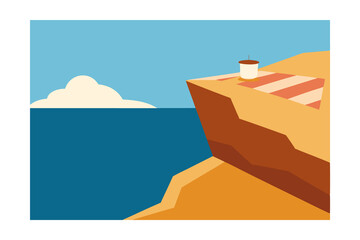 Summer Illustration Vector Sunny Seasonal  on White Background

