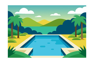 Obraz premium Summer Illustration Vector Sunny Seasonal on White Background