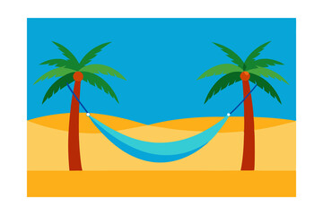 Obraz premium Summer Illustration Vector Sunny Seasonal on White Background