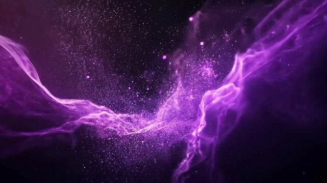 Mesmerizing purple particle wave in dynamic motion