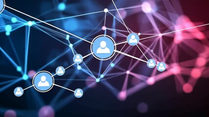 Blue and pink glowing network lines form a futuristic digital connection structure.

 - Powered by Adobe