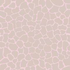 Soft pink giraffe skin&ndash;inspired pattern with organic irregular shapes. Seamless animal print background ideal for nursery designs, textiles, wallpaper, and modern pastel decor.