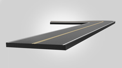 3D road floating number road and land image manipulation design highway concept speed tour and transport