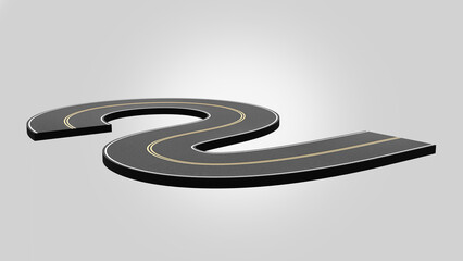 3D road floating number road and land image manipulation design highway concept speed tour and transport © Dinart