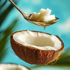 coconut on a white background