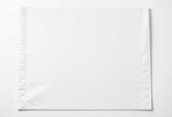 A piece of white paper on a gray surface.