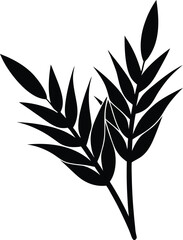 rice grain silhouette vector on white background 